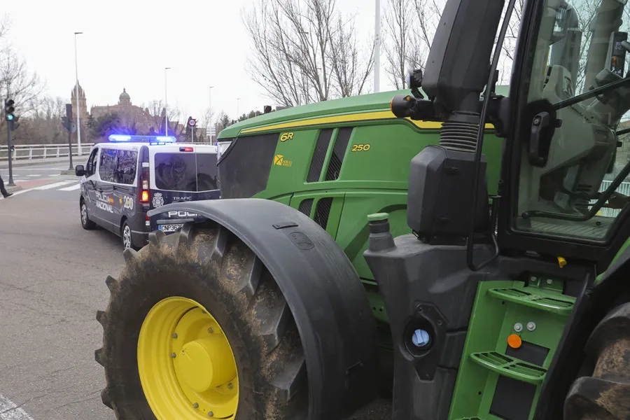 Tractor En las protestas en España contra la política de la PAC