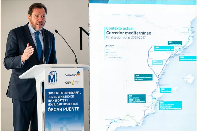 Oscar Puente en Castellón El corredor mediterráneo estará disponible para 2027 con un AVE regional