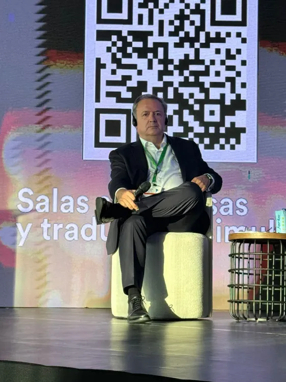 El director de Relaciones con Iberoamérica de CEOE y secretario permanente de CEIB, Narciso Casado, durante su intervención en el Foro organizado por CAF en Panamá